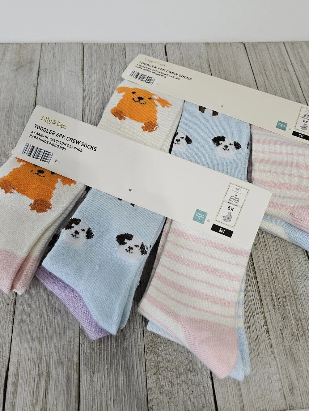 2 - 6 Packs Toddler Crew Socks Size S 6X Boys  4.5-8.5 Girls 6-10.5 Crew Socks b